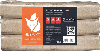 HEIZFUXX RUF Original Red Hartholzbriketts 960 kg (96 x 10 kg)