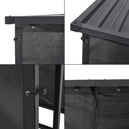 Brennholzregal Yakutat Schwarz 145x143x70 cm